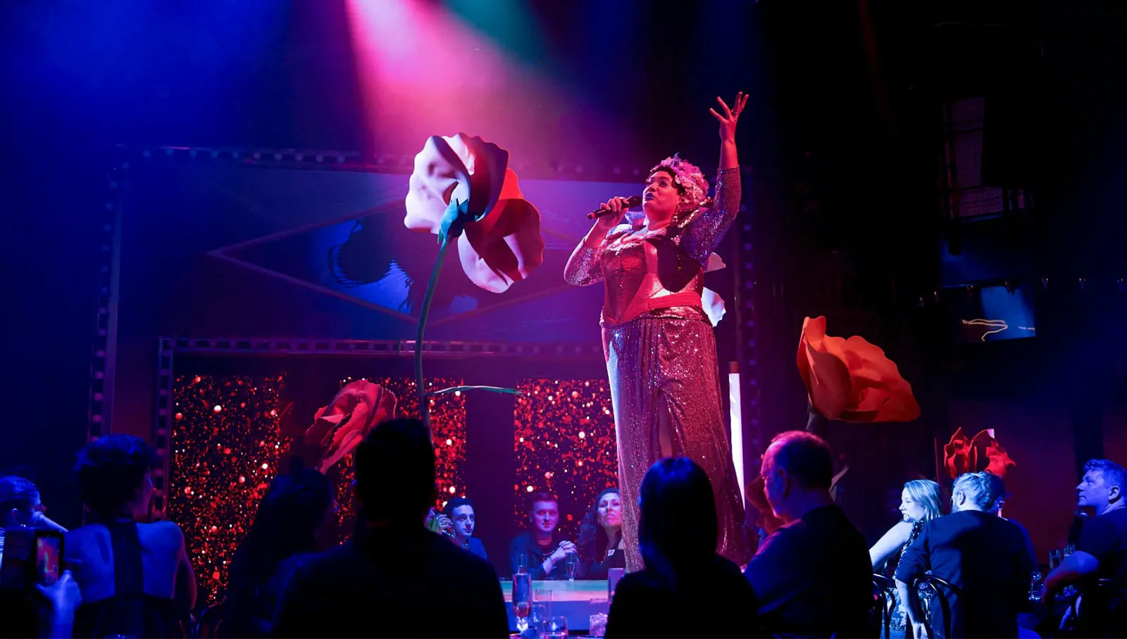 Live evening performance on a Virgin Voyages ship