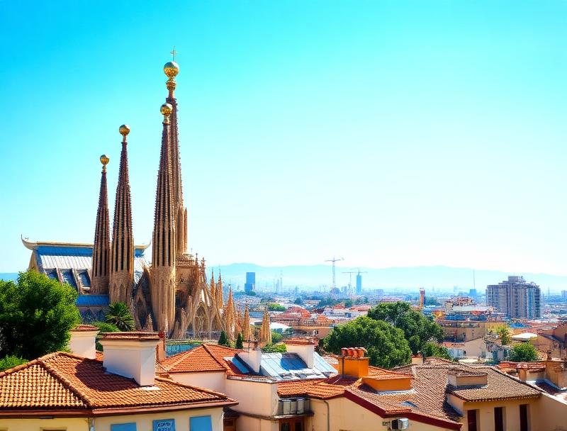 Barcelona skyline on a sunny day