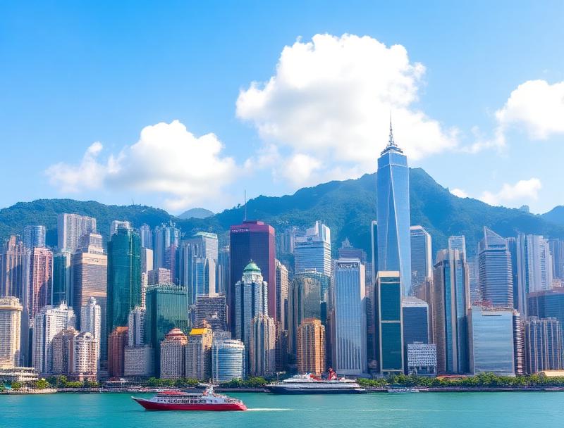 Hong Kong skyline on a sunny day