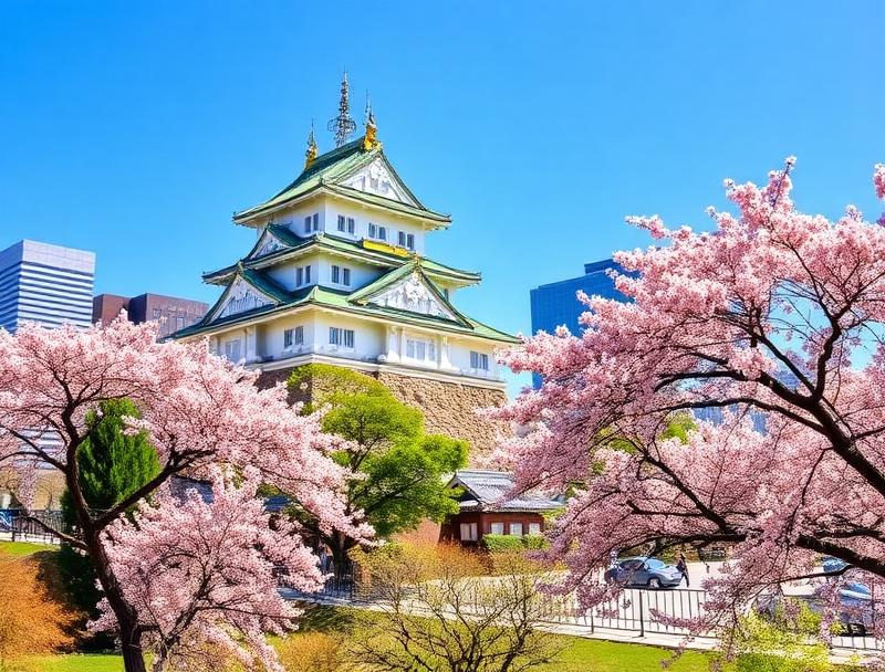 Osaka skyline on a sunny day