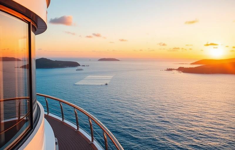 Cruise balcony with ocean view